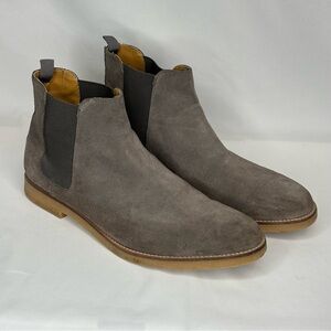 Zara Men - Gray Suede Chelsea Boots - Classic Slip-On Style, EU 45/US 12